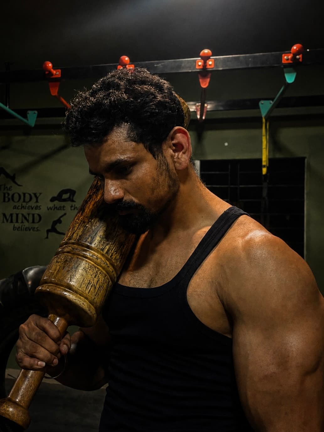 Coach Pawan with a Mudgal at Akhaada Performance Hub